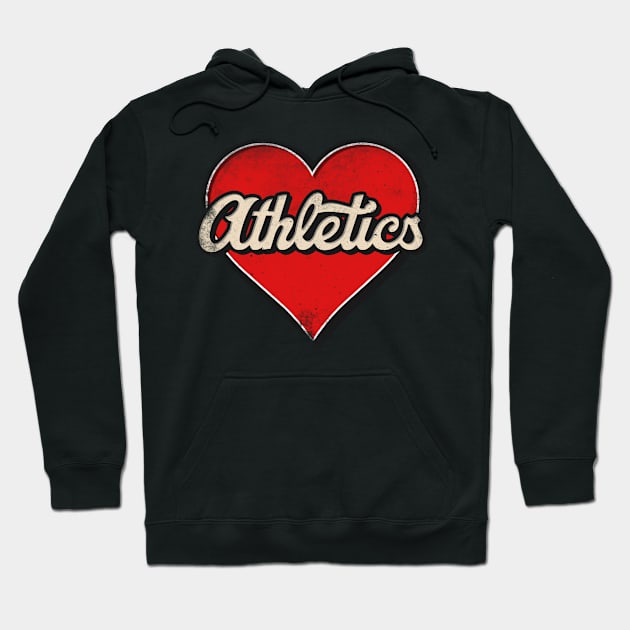 Athletics mom. Athletics retro heart Hoodie by SerenityByAlex